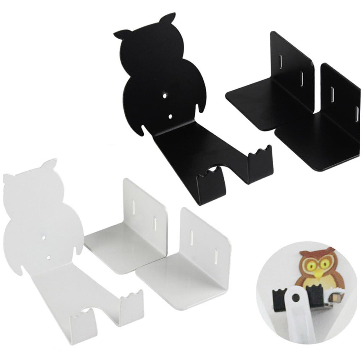 VINTORKY 1 Set Owl Shaped Rack for Bikes Sturdy Storage Easy Installation Space Saving Design for Garage Home and Retail Displays Black