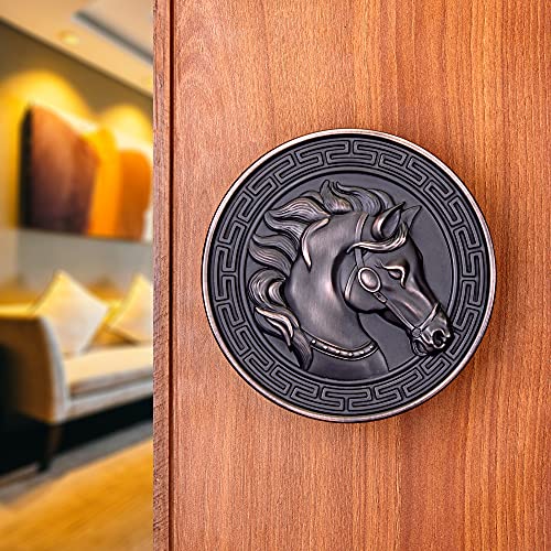 Image of LAPO Premium Pull Push Main Door Handle, 4 Inch Zinc Round Handle for Main Door Entrance, Modern Design for Wooden & Glass Doors, Strong Build, Effortless Setup, Copper Finish - Pack of 1