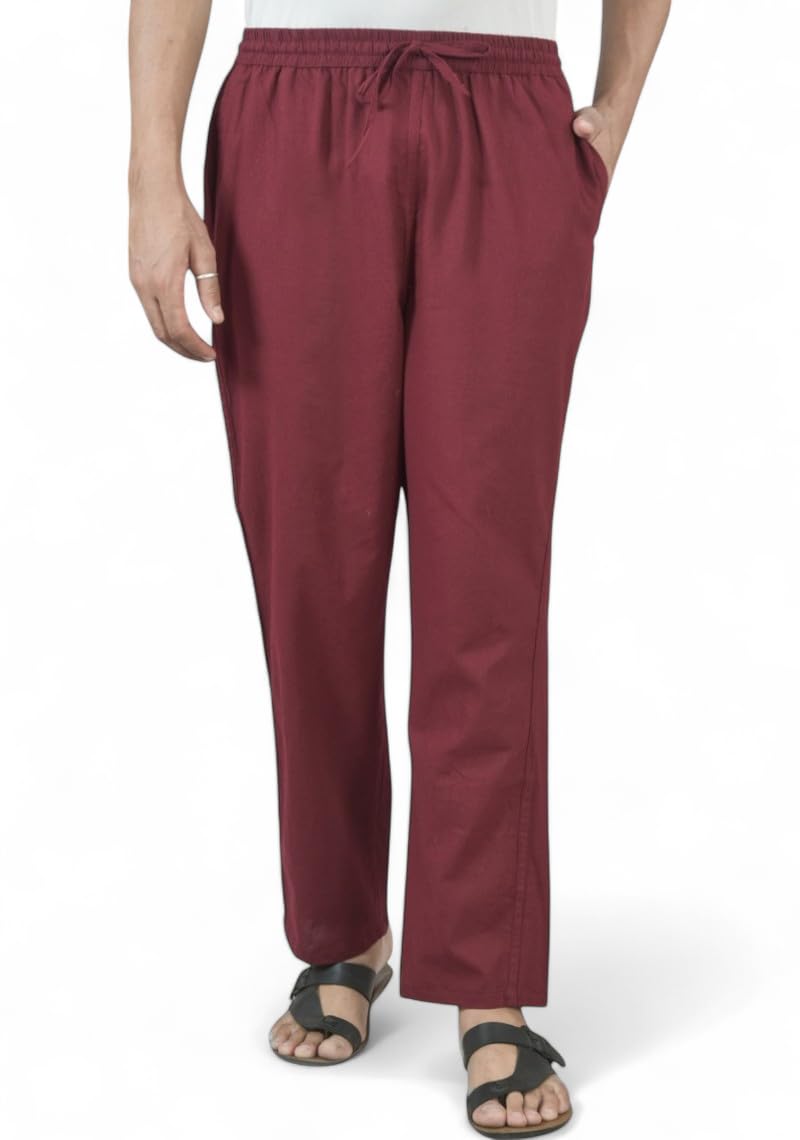 qashida Men’s Formal Cotton Pants, Pure Cotton, Elastic Waist with Drawstring, Formal & Lounge Wear-picture-25