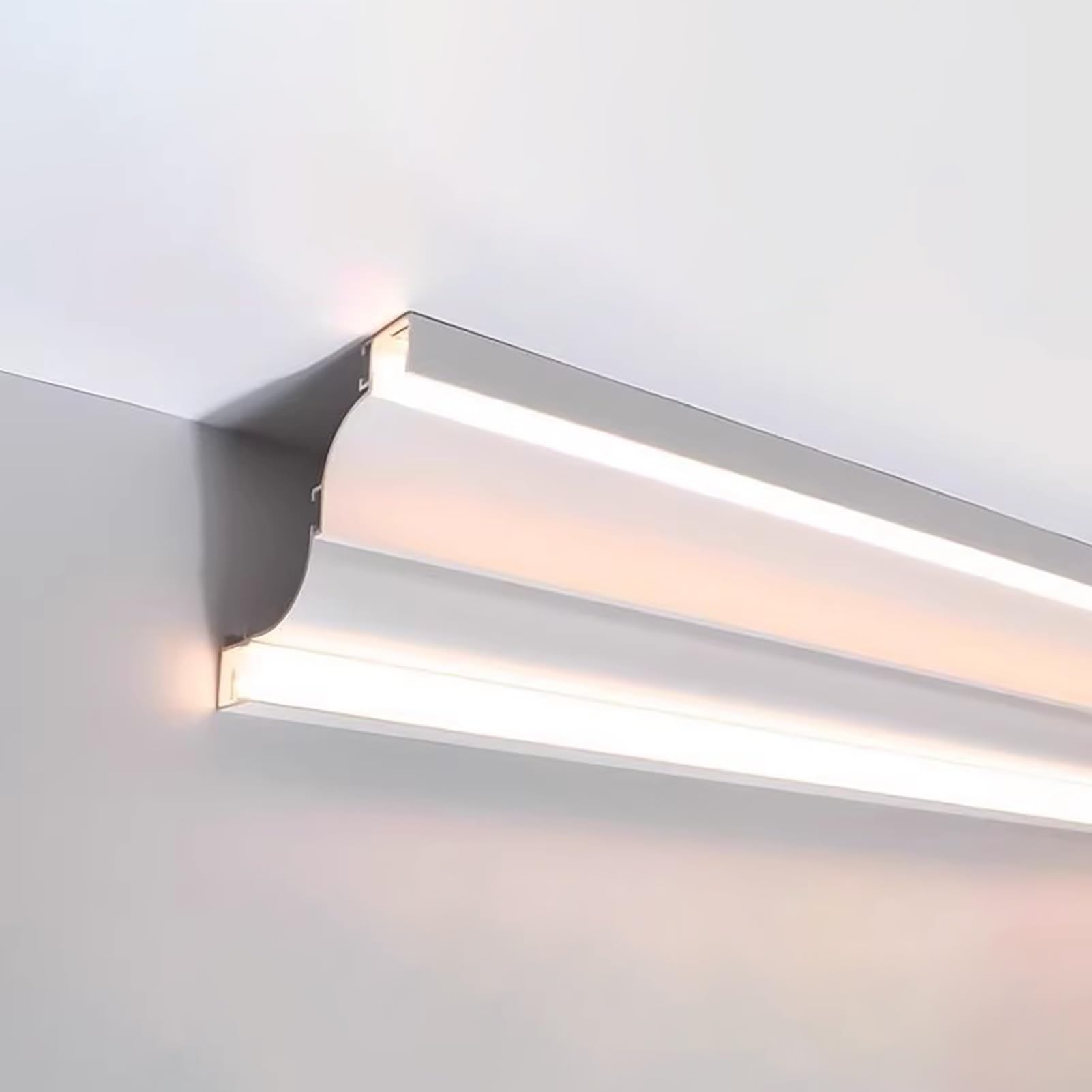 Profili per Strisce LED Illuminazione Indiretta a LED, Modanature a Corona, Decorazioni per Soffitti, Illuminazione a Binario a LED Lineari per Illuminazione a Battiscopa Canale(17.5m/57.4ft)