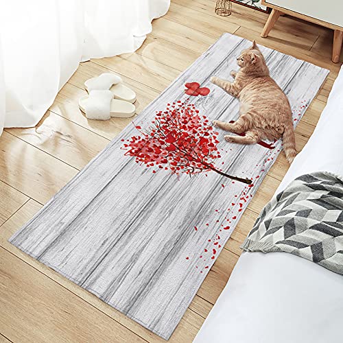 2 stuks Bad Rug Set Liefde Boom Badkamer Vloermat Hartvorm Ballonnen Zoet Paar Houtnerf Absorberend Non Skid Badmat Sets… - Image 4