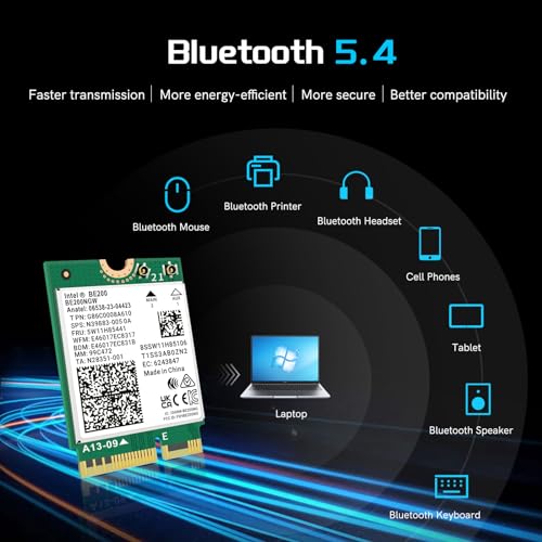 Qfly Wifi 7 Wireless Card Intel Be200, With Bluetooth 5.4, 5800Mbps M.2/Ngff Network Card For Windows 10/11 Laptop thumb #2