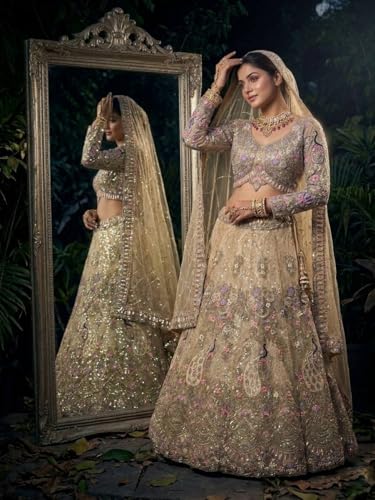 Image of Lehenga choli For Womens and Girls Soft Butterfly Net Lehenga Choli with Coding Sequins Work Dupatta | Semi Stitched Designer Ethnic Set