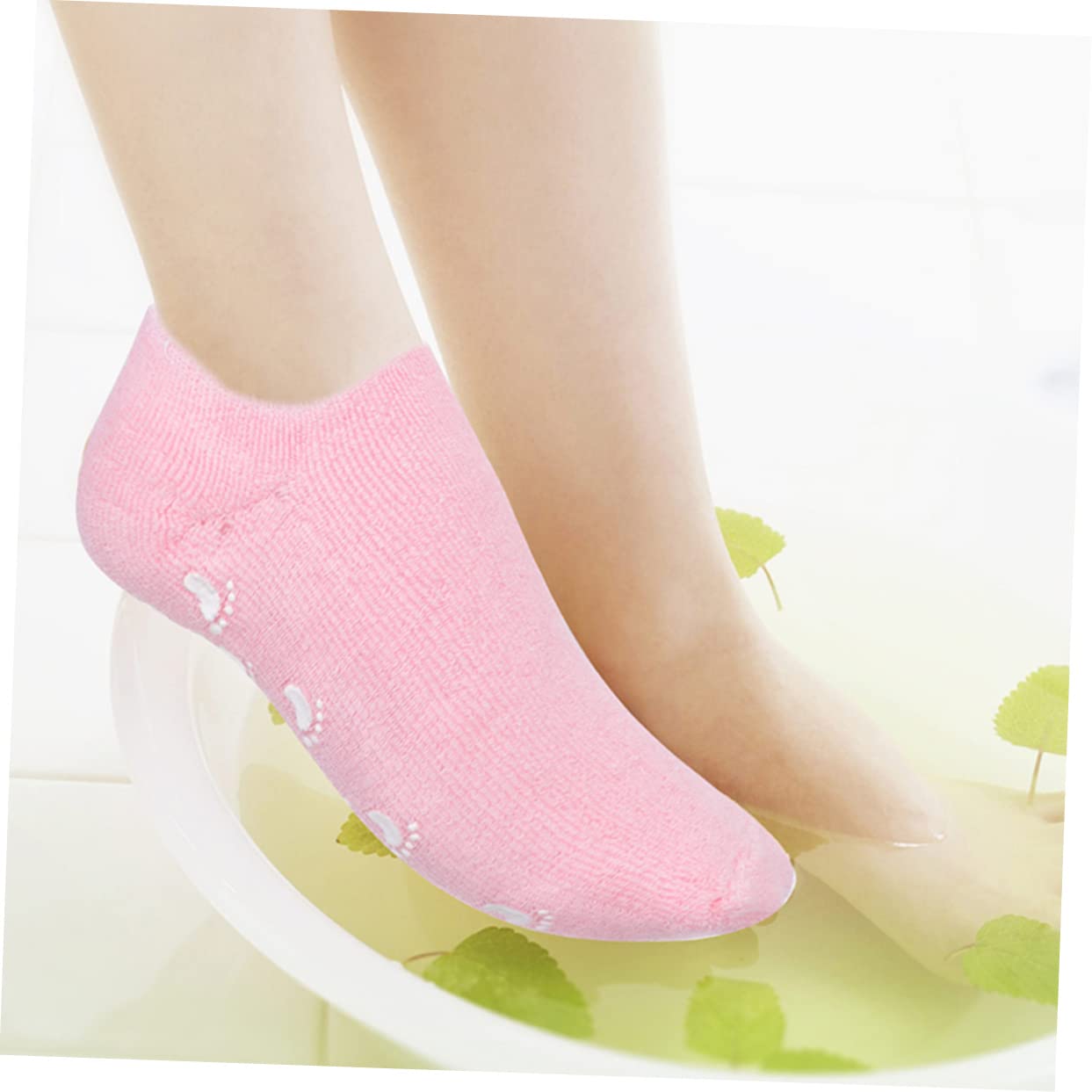 3 Paia Calzini Idratanti la Cura dei Piedi Gel a Base di Cotone ed Elastan, Effetto Nutriente e Antiscivolo, per Uso Notturno e Lavori Domestici