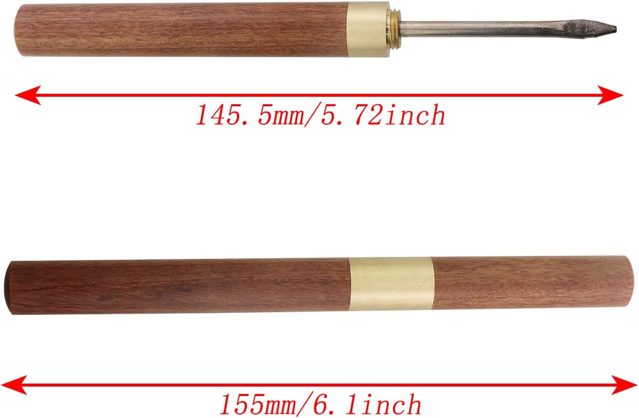 2PCS 7.8x1.2x0.8 Inch Wooden Tea Needle Knife with Stainless Steel Pointed Tip and Wooden Handle for Tea Room Equipment