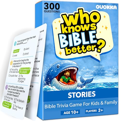 Quokka Who Knows Bible Better Bible Stories Card Game with 300 Faith-Based Trivia Questions for Family Nights Sunday School and Homeschool