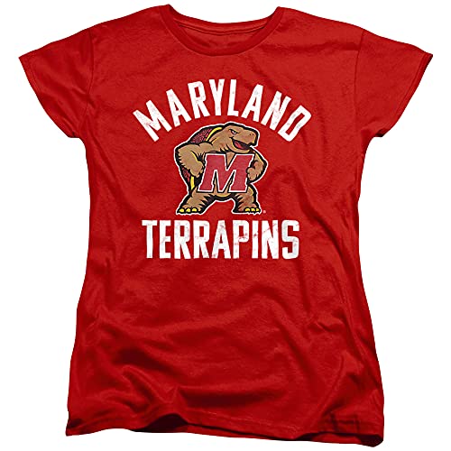 University of Maryland Official UMD Terrapin Logo Womens T Shirt Red Small