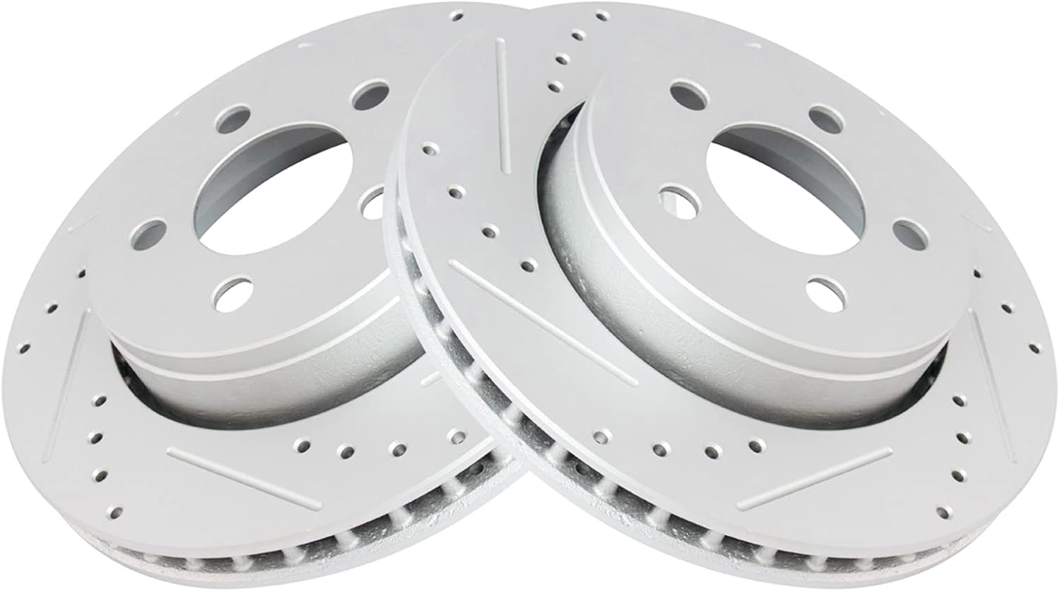 TRQ Front Performance Brake Rotors Set Premium G-Coated Cross Drilled & Slotted Compatible with 2007-2011 Dodge Nitro 2008-2012 Jeep Liberty