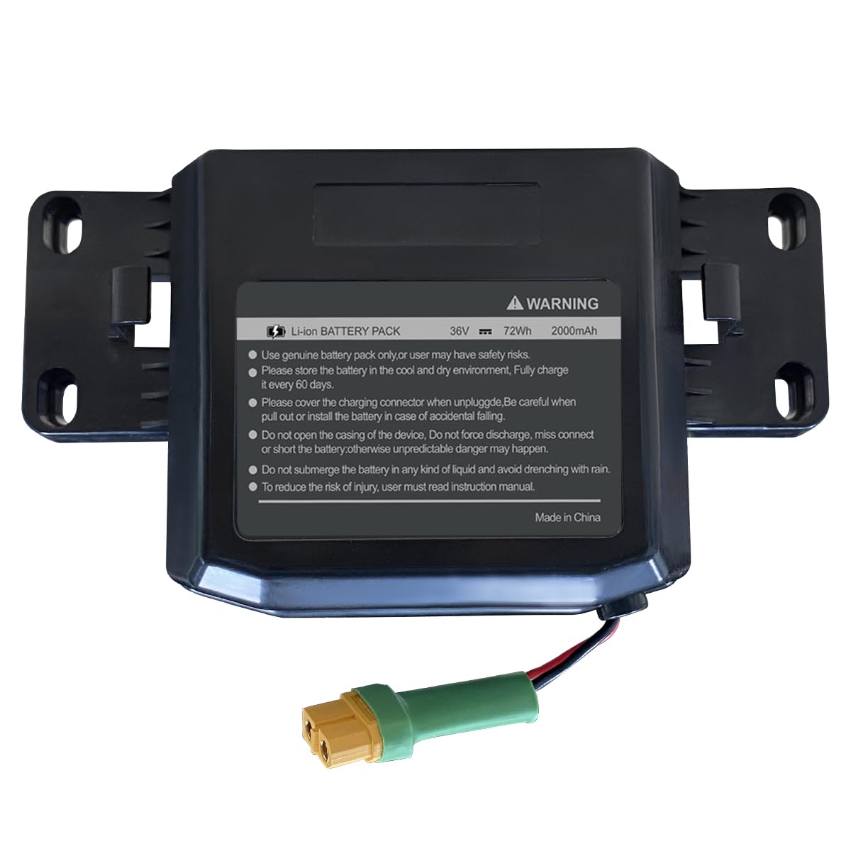 CBJJ 36V Hoverboard Battery Replacement 36V 2Ah Hoverboard Replacement Battery Rechargeable Li-ion Battery Pack with Case Compatible for Jetson Hoverboards, Size: 6.5 * 3.2 * 1.8 inch, 72Wh