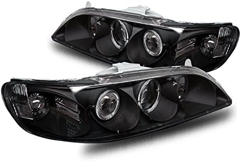 Compatible With 98-02 Honda Accord G2 LED Angel Eyes Halo Black Projector Headlights
