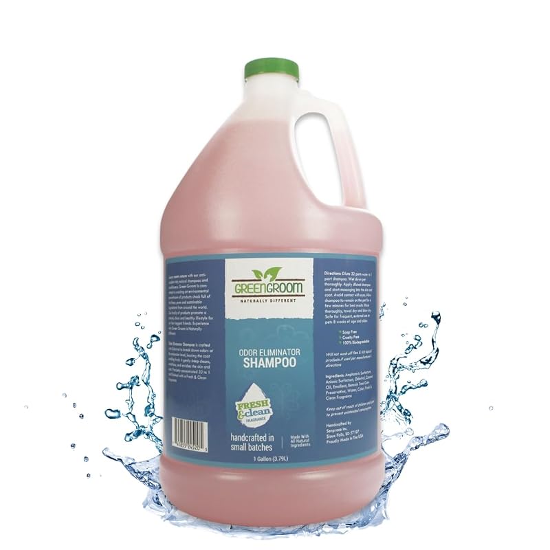 Shampoo Desodorizante para Cães GreenGroom com Odortrol, Concentrado 32:1, 3,79 L