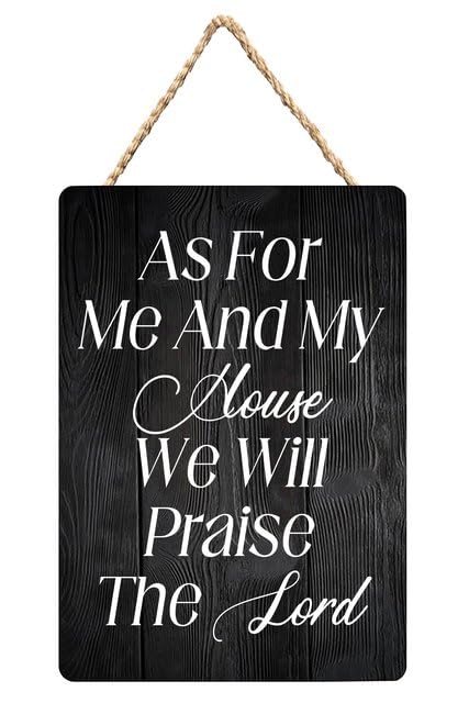 As for Me and My House We Will Praise The Lord Wood Plaque - Christian Home Decor 12X6 Inch