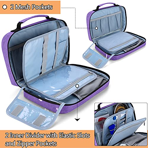 Image of Damero Stethoscope Carrying Case Holds 2 Stethoscopes and BP Cuffs, Purple