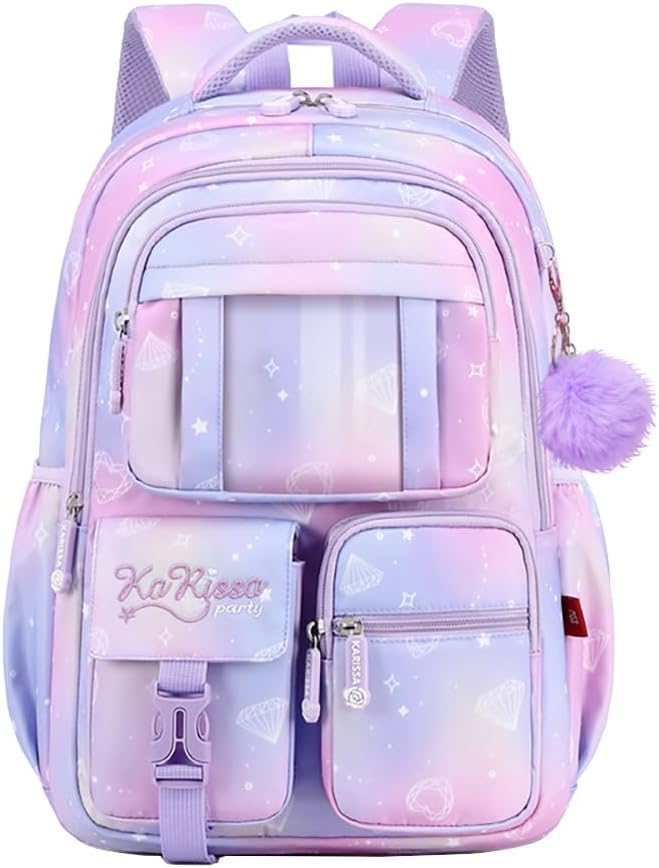 MATMO Cherry Backpack for Girls Book Bag School Backpack Kids Student Bookbag Travel Daypack (Pink Cherry)