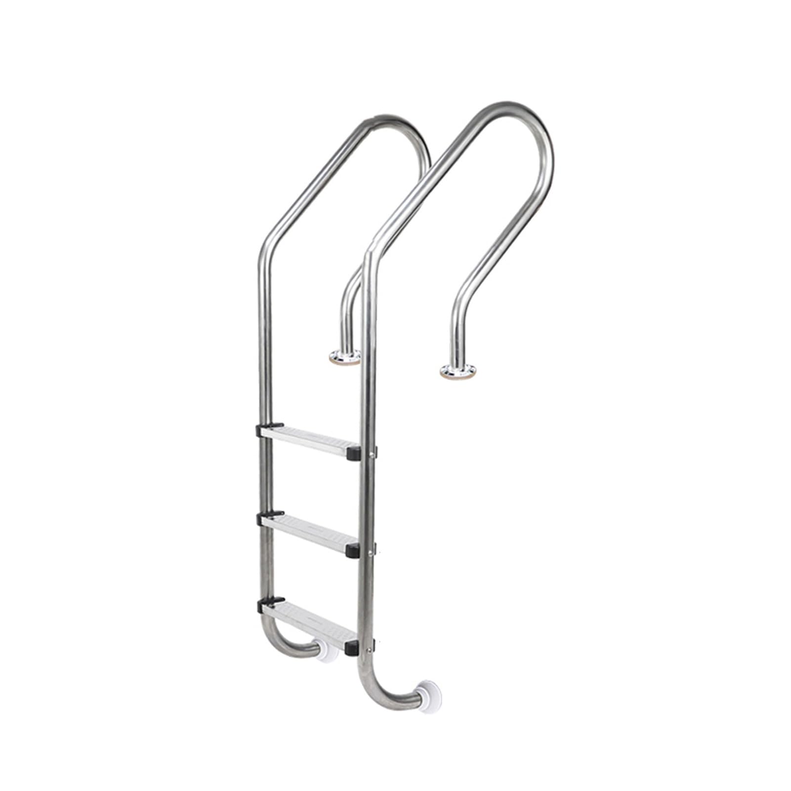 Scale mobili per Piscine, gradini in Acciaio Inox con Superficie Antiscivolo, Adatte a Piscine, stabilimenti balneari e parchi Acquatici (3 gradini)