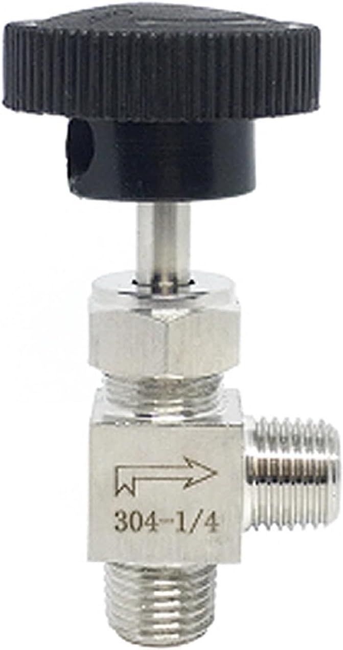 1Pcs/5Pcs 1/2" ZG Male Thread Stainless Steel 304 Valve Right Angle 90 Flow Control Valve for Water Air(1/8",2Pcs)
