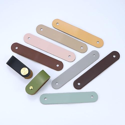 Miniatura 10 de Tiradores y perillas de cuero para cajones, manijas suaves para gabinetes, pomo de puerta para muebles, armarios, aparadores, manija decorativa con