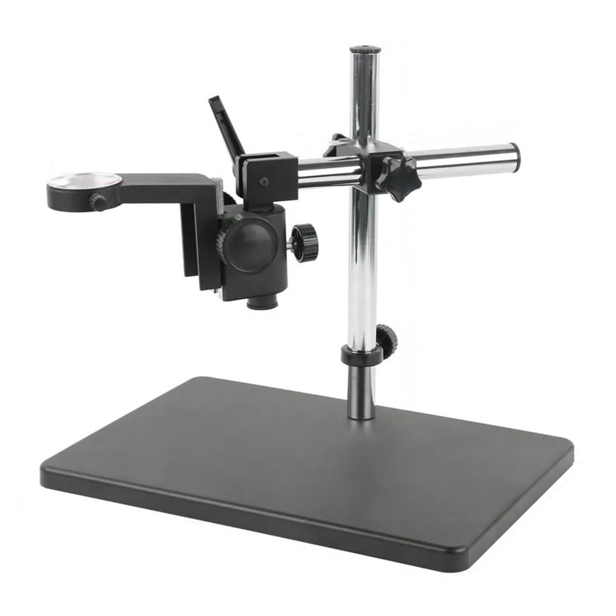 Microscope Zoom Monocular C Mount Lens 50mm Focusing Adjustable Video Microscope Camera Stand Base(200mm)