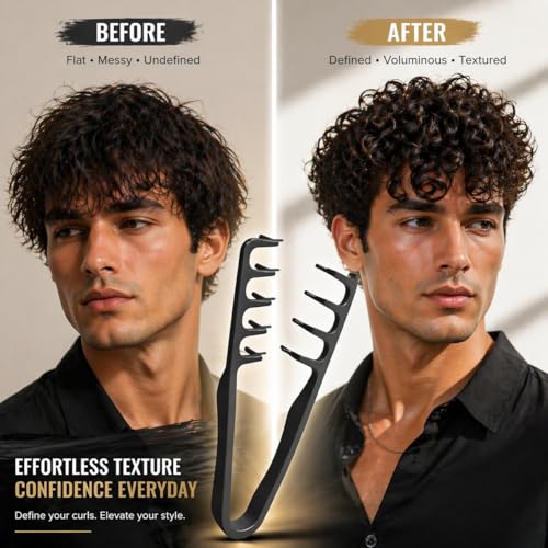 Peine Omnizo Texture para Hombre y Mujer, Dientes Anchos miniatura 4