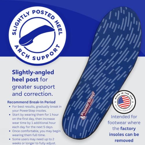 Image of PowerStep Pinnacle Maxx Orthotic Insoles, Maximum Stability & Comfort, Firm & Flexible Angled Heel, Flat Feet & Overpronation, Heavy Duty Shoe Inserts for Men & Women, Made in USA