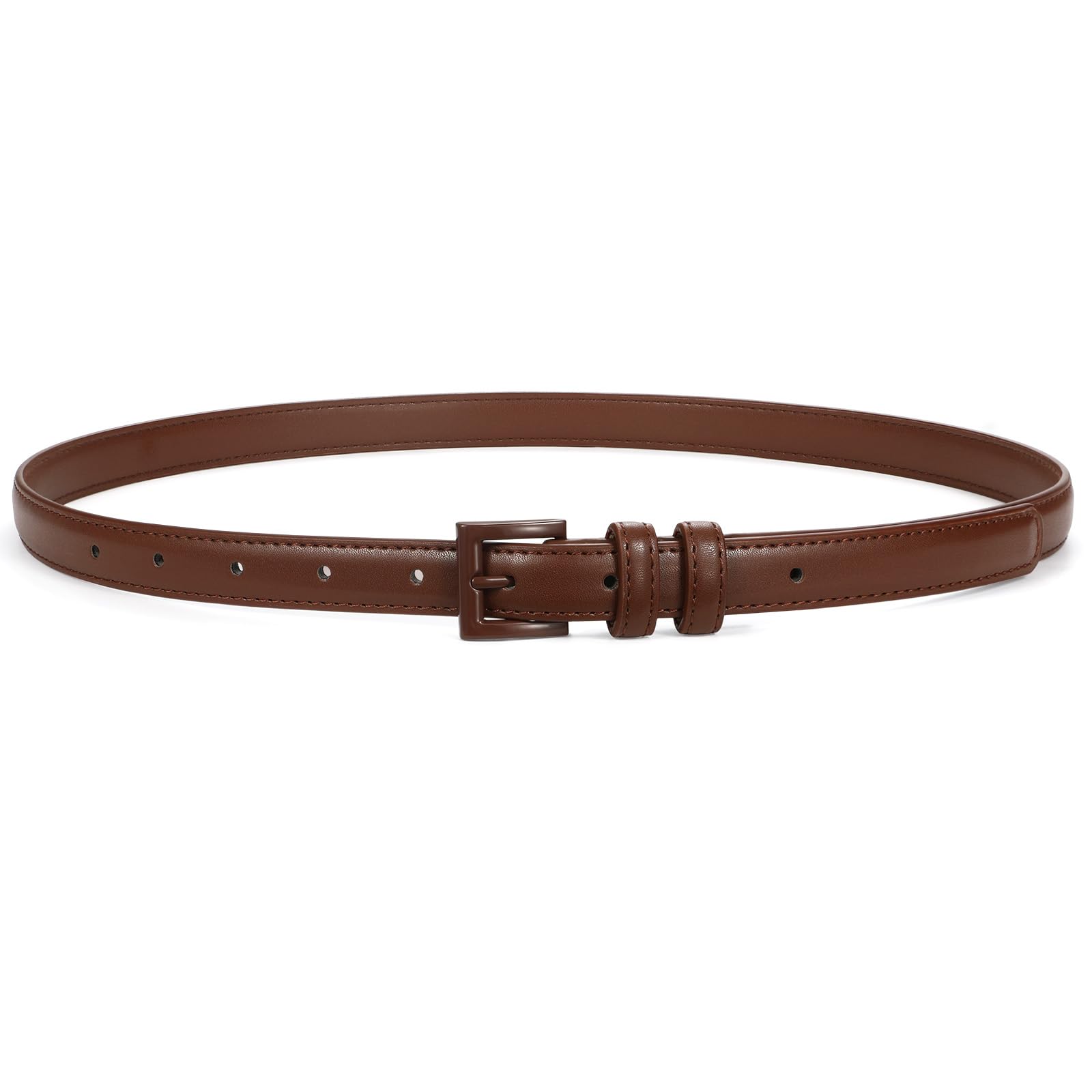 SUOSDEY Women Skinny Belt for Jeans Dresses Candy Color Thin Waist Belt with Square Buckle 0 7 Width