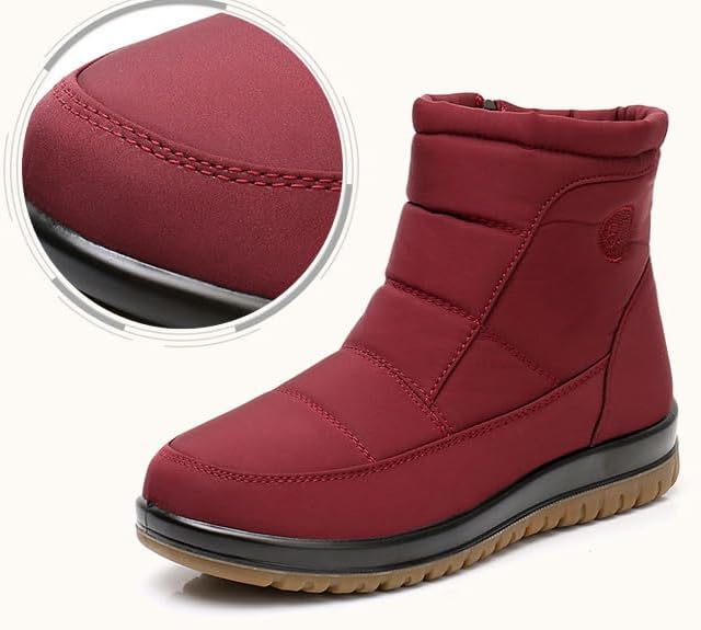 Women's Winter Snow Boots - Warm Fur Lined Waterproof Ankle Boots, Outdoor Comfortable Booties for Cold Weather​