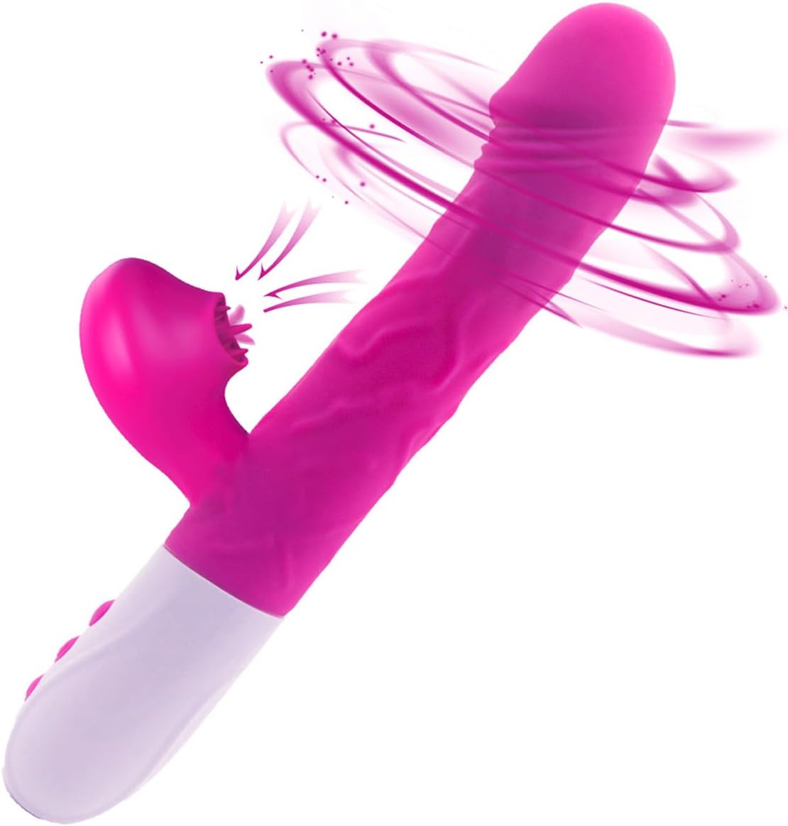 Portable Massager with 10 Modes 10 Speeds Realistic Rabbit Shape Sports Toys Gifts for Women Lover for Couples Indoor Fitness Games Sucking Machine with 2H Battery Life Rechargeable Lithium Battery