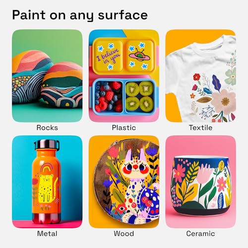 Image of ARTISTRO Paint Markers 72 Colors - Acrylic Pens for Rock, Glass, Fabric, DIY - Art Supplies - 36 Dual Brush Tip Markers