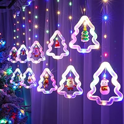 AODINI Christmas Lights, 120 LED Lights 9.84 Feet Long Christmas Decorations Lights, with Flashing Bubble Lights,10 Cute Round Lights, Extendable for Indoor, Outdoor (Warm White)