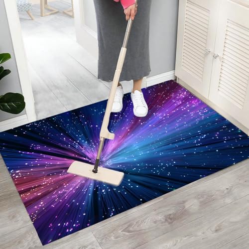 Tapis d'entrée absorbant 50x80 cm lavable avec dossier antidérapant style abstrait - 7