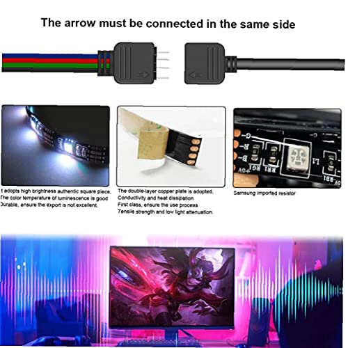 TV LED-achtergrondverlichting, draadloze tv LED-stripverlichting voor tv met Bluetooth 60 LED's Romote Control RGB… - Image 6