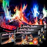 12 Pack Colorful Flames Color Fire Packets Fire Pit for Campfire,Fire Color Packets Camping Accessories for Kids & Adults,Outdoor Fire Changing Flame Powder. (12 Packets)