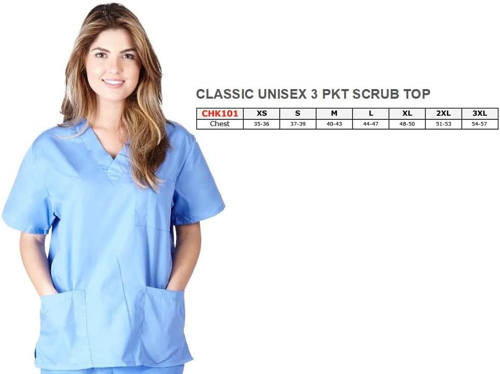 Natural Uniforms Classic Unisex 3 Pocket Scrub Top - CHK101 - Image 7