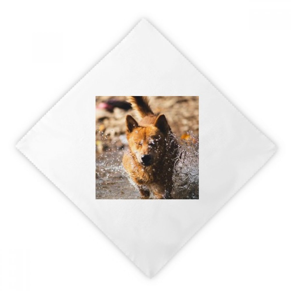 Servilletas de tela reutilizables de 2pcs blancas DIYthinker con foto de perro japonés