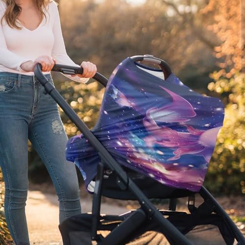 Image of Axolotl Car Seat Covers for Babies, Galaxy Nursing Cover for Baby Infant,Carseat Canopy,Soft Breastfeeding Cove Baby Nursing Cover Easy to Install