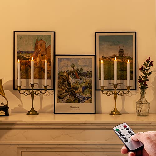 image for Homemory 6 Pcs Flameless Taper Candles with Remote Timer and Dimmer, W