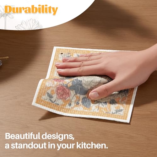 Image of JOYMOOP 12 Pack Decorate Cleaning Cloth (Quiet Luxury of Decorative Series), Reusable Absorbent Dish Towels, Non-Scratch Washable Rags for Cookware, Kitchen and Household Cleaning - 6.7x7.9 inch