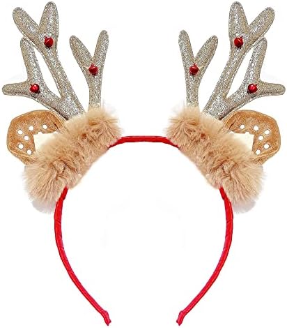 Christmas Reindeer Antler Headband Xmas Antler Ears Hair Band Accessories for Women Girls
