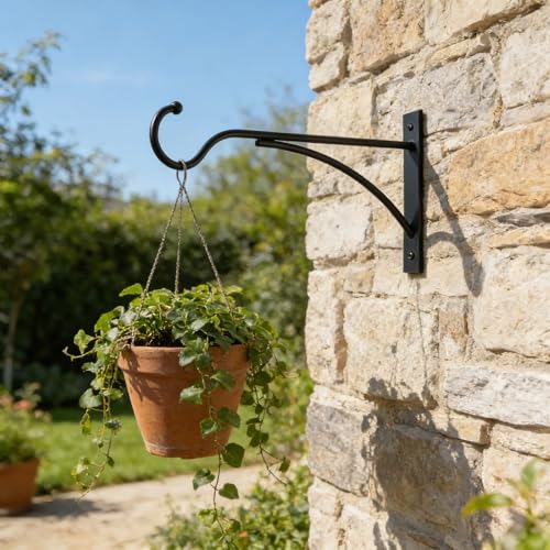 Gancho de jardín de metal para comederos de aves con acabado resistente 6