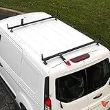 J2000 Aluminum Ladder Roof Rack 2 bar System with Accessories for a 2014-Newer Transit Connect Black