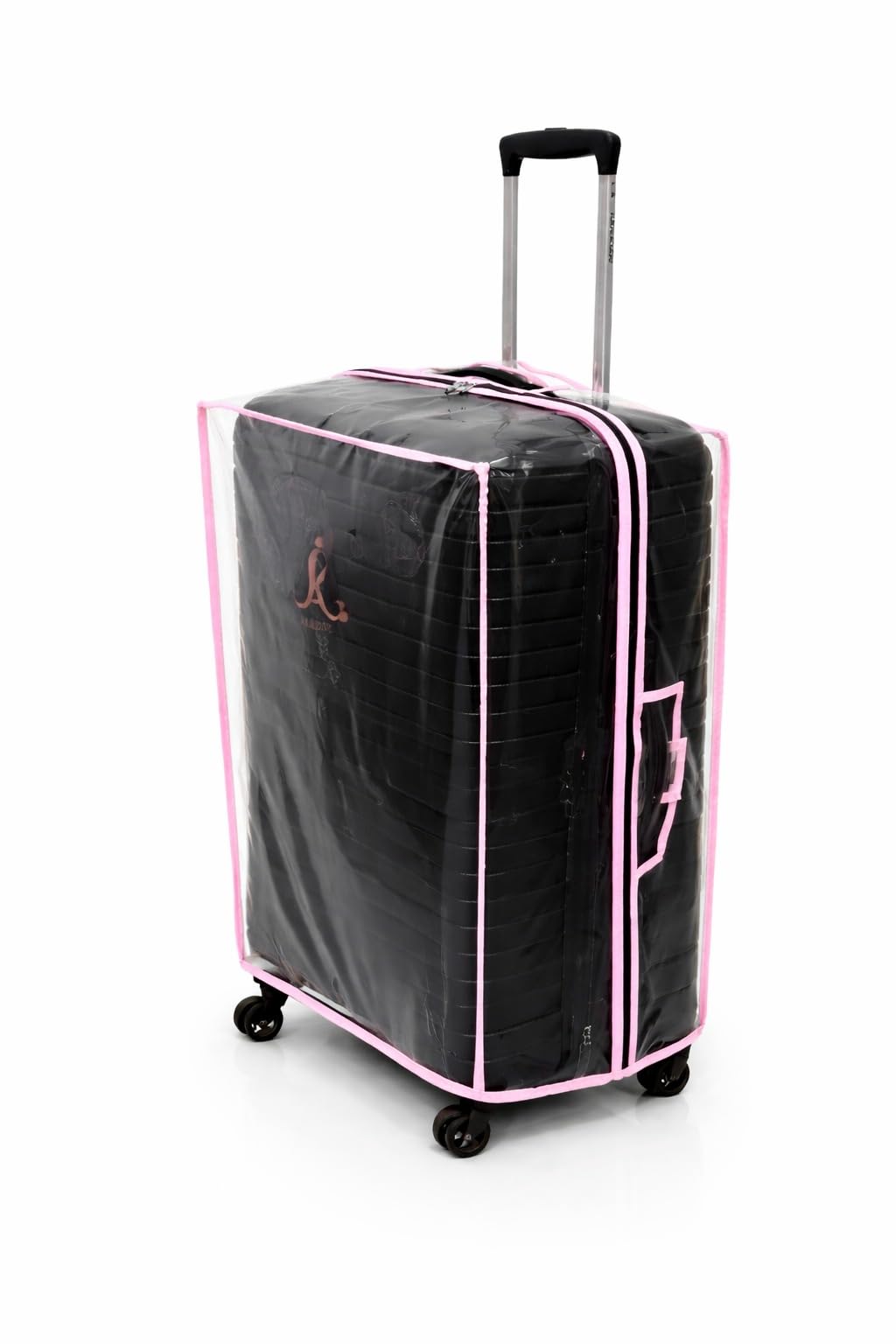 Trolley Bag Cover Waterproof Dustproof Suitcase Cover Double Zippered Clear PVC Transparent Luggage Cover Baby Pink 28 Inch Large-image-27