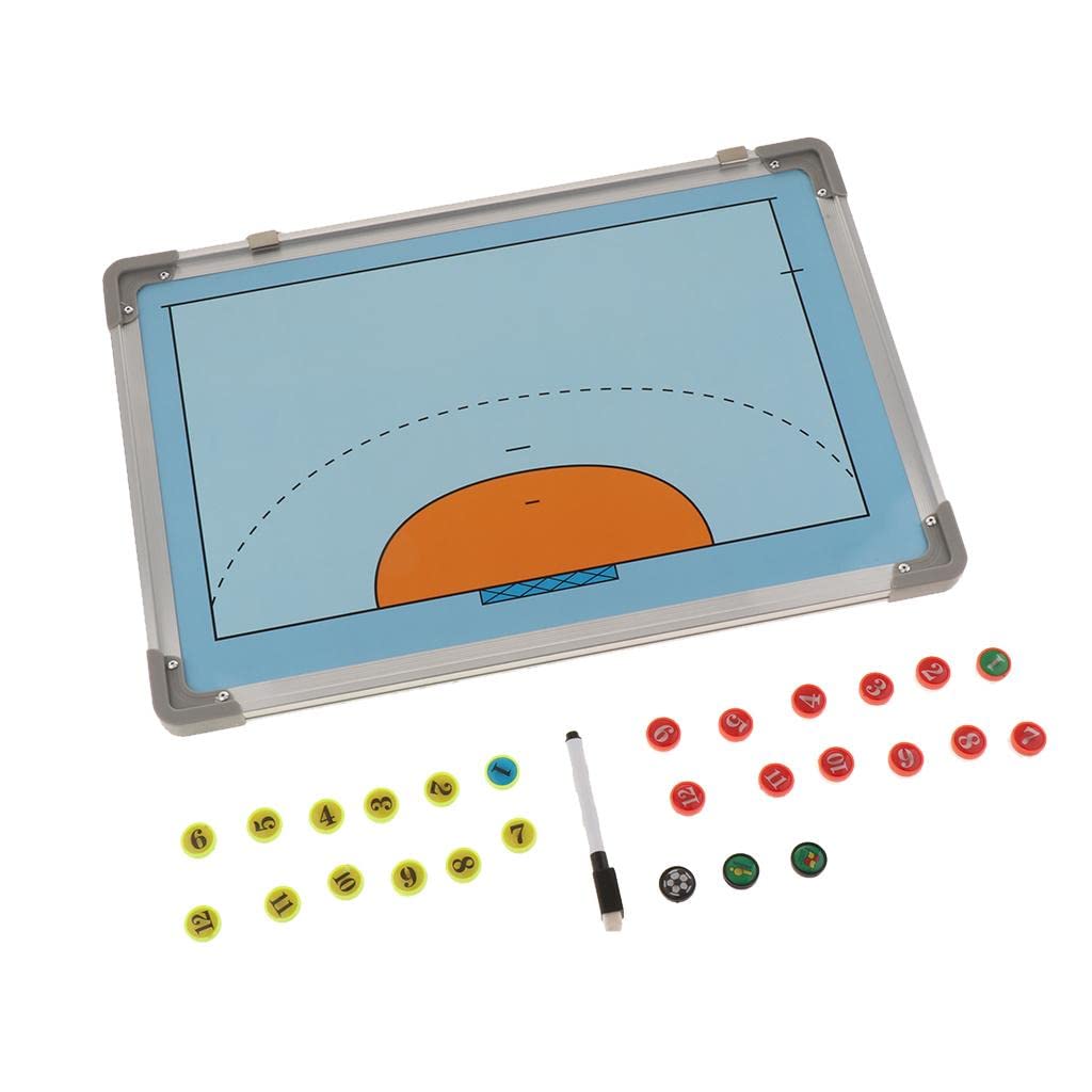 Lavagna professionale per allenatori di pallamano con magneti e penna per calcio, pallavolo, basket, in lega di alluminio, da parete, strumento tattico
