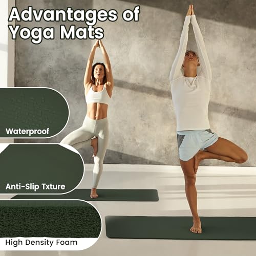 Image of BalanceFrom GoYoga All-Purpose 1 /2-Inch Extra Thick High Density Anti-Tear Exercise Yoga Mat with Carrying Strap