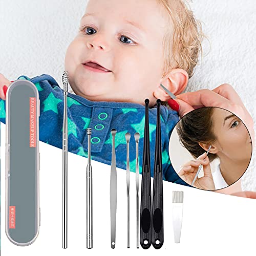 Shower Scrub Innovative Spring Earwax Cleaner Tool Set Earwax Removal Kit, Ear Wax Removal 8-In-1 Ear Pick Tools Reusable Ear Cleaner Facial Skin Care Tools #TOP1