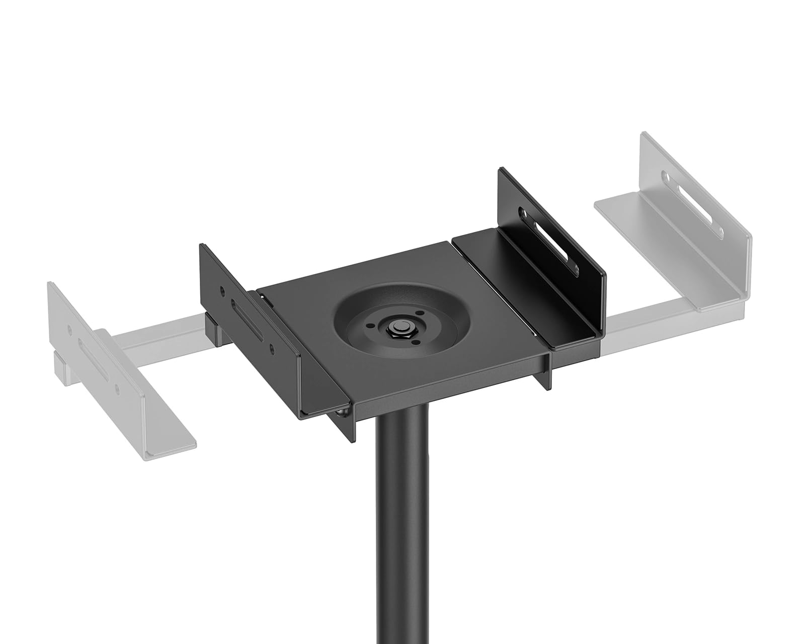 Para stojaków na głośniki z regulacją wysokości, 858-1128 mm, z obrotową płytą 360° i zarządzaniem kablami, kolor czarny
