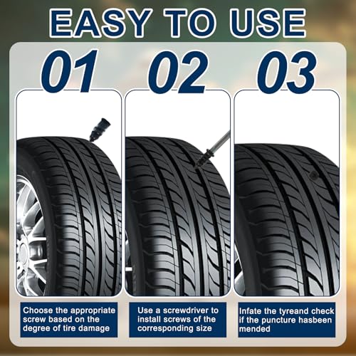 Image of 30 Pcs Tire Repair Rubber Nail, Tire Repair Nail Tire Repair Rubber Screws Fast Tool Self-Service Tire Repair Nail Vacuum Tire Repair Rubber Nail, Suitable for Car Motorcycle Jeep Tire Puncture Repair