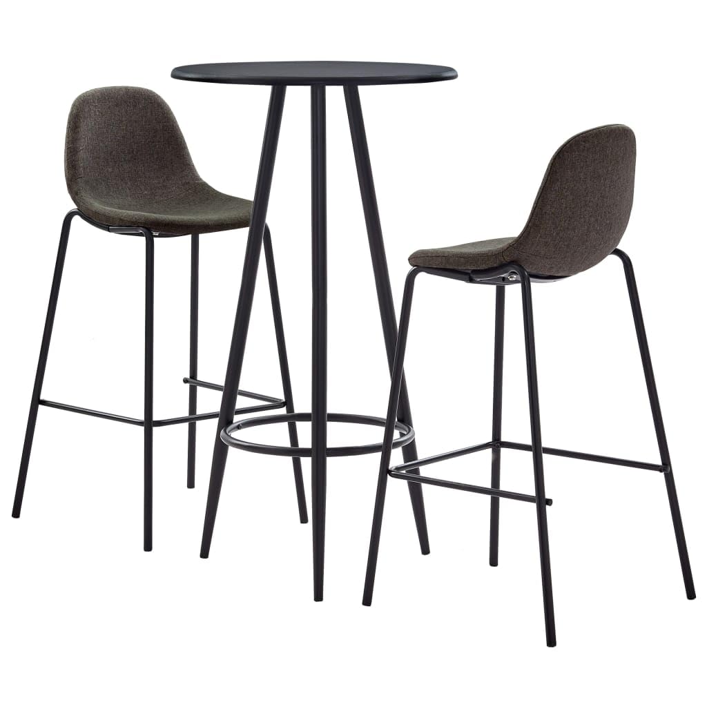 Juego de 3 taburetes de bar con estructura de acero resistente y tablero de alta densidad