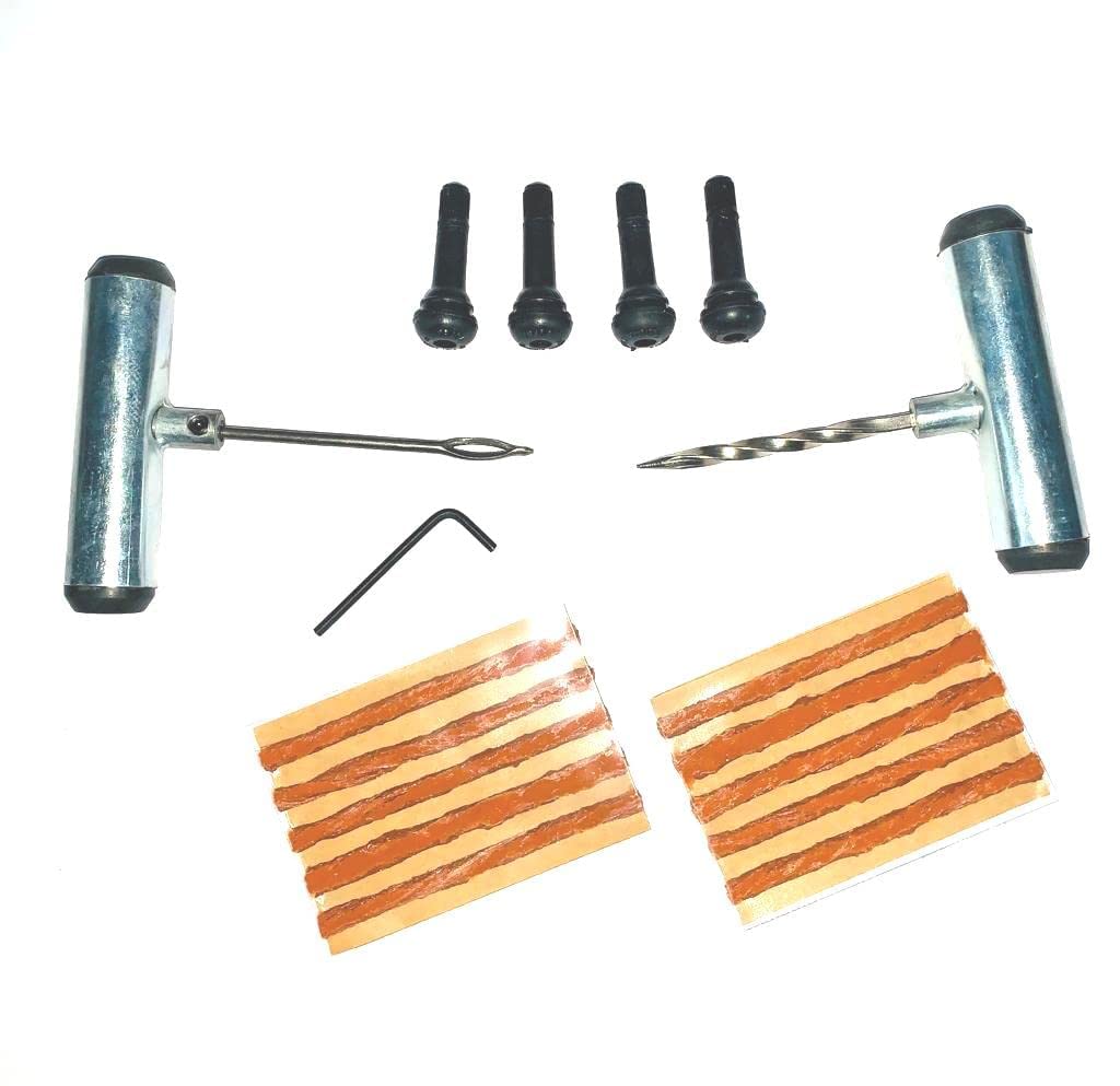 Tubeless Tyre Puncture Repair Kit with 10 Pcs of Puncture Repairs Brown Strips and with Free Red Carry Bags with TR414_4pcs-image-7