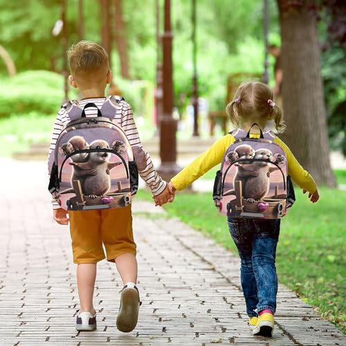 Joisal Cute Toddler Backpacks for Kids Gift Pink Small Backpack for Kids Girls Cute Otter Couple Love Boat S 7L3