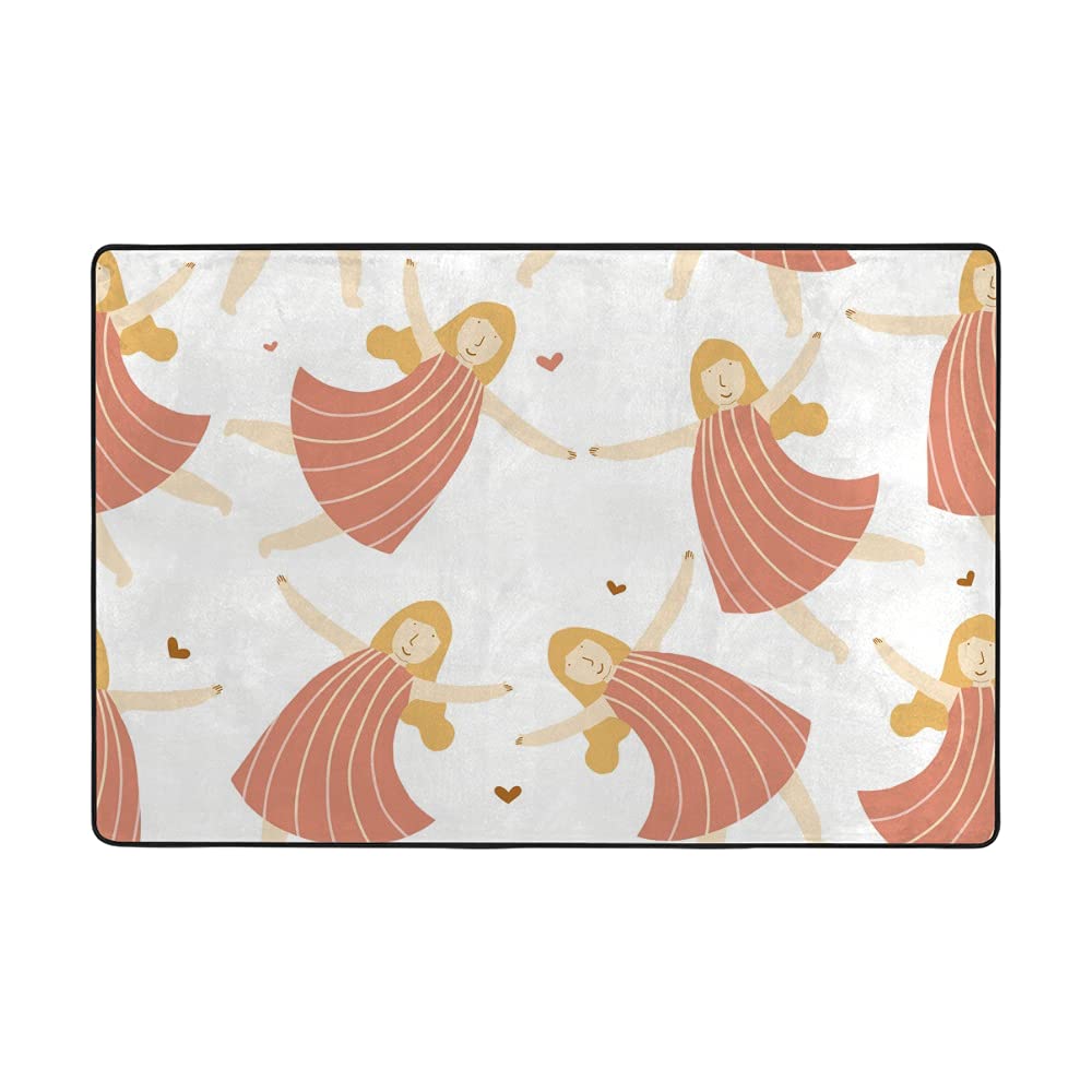 Grand tapis de sol super doux 160x122 en velours rose corail pour deco salon et chambre